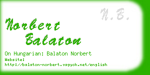norbert balaton business card
